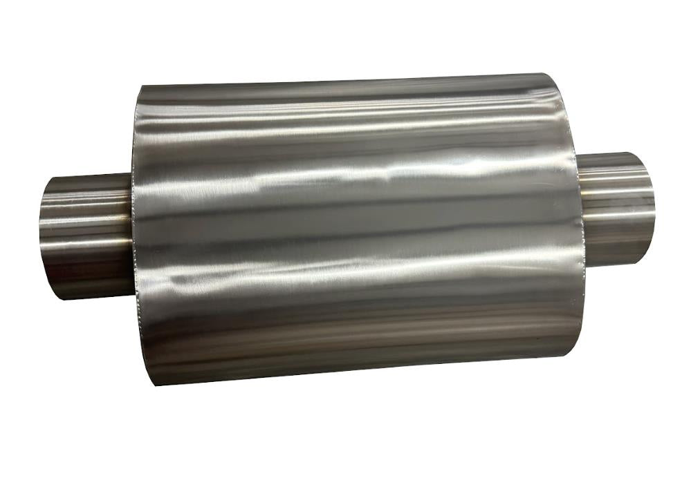 JackSpania Racing Ultra Quiet Universal Flow Series Resonator Muffler with 3-inch inlet and outlet, TIG welded stainless steel exhaust part.