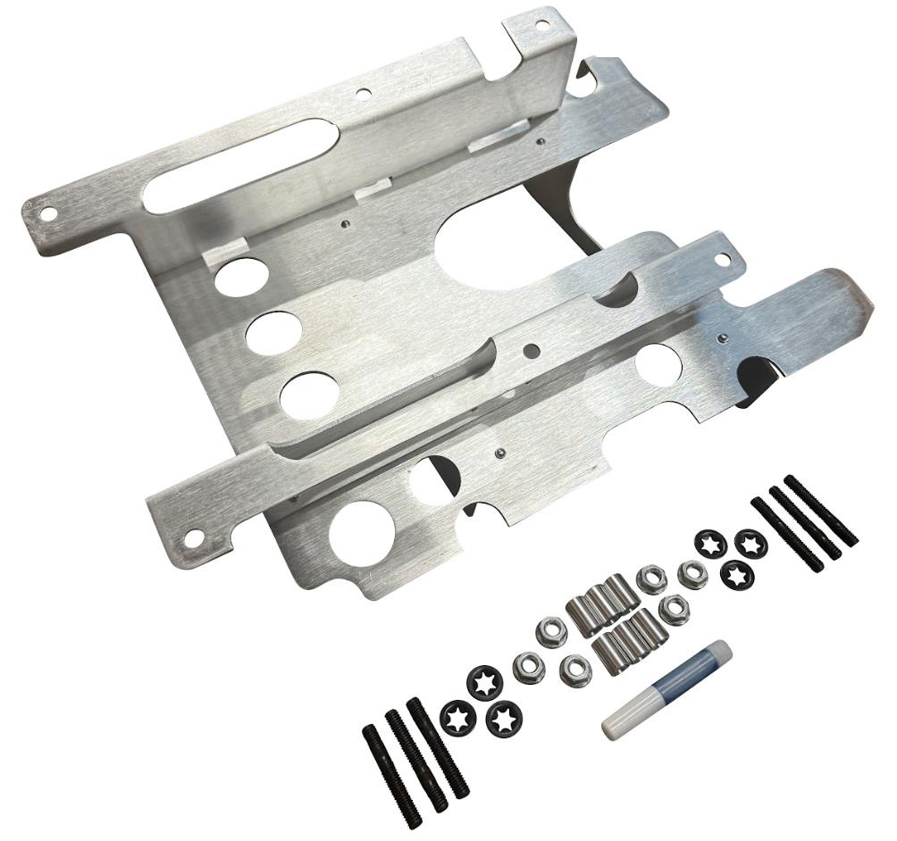 Stainless steel K Series oil pan baffle plate kit for Honda Acura K20 K24 engines, designed for engine part replacement.