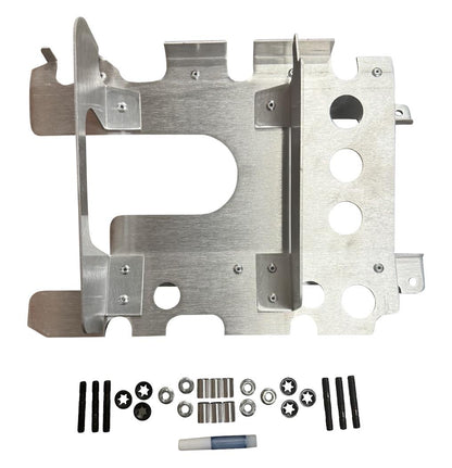 Stainless steel K Series oil pan baffle plate kit for Honda Acura K20 K24 engines, by JackSpania Racing, showing engine parts.