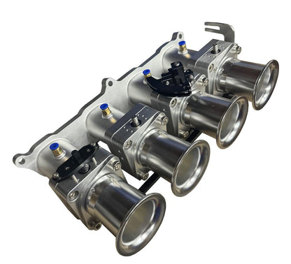 JackSpania Racing 3SGE Beams 50mm ITB intake manifold with CNC individual throttle bodies for engine performance.