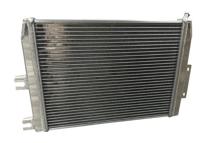 JackSpania Racing XL Performance Heat Exchanger for 2023+ Nissan Z VR30 engine, showing the sleek metal construction and fittings