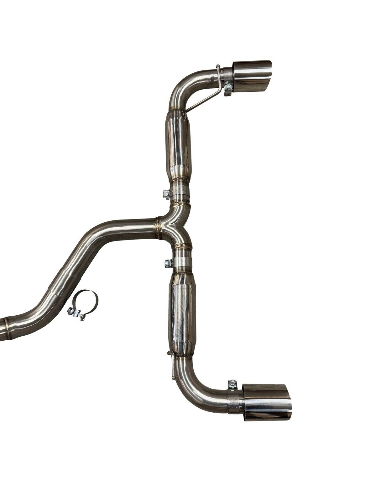 Volkswagen MK6 Golf GTi 2.0T catback exhaust system by JackSpania Racing, polished stainless steel, turbo compatible.