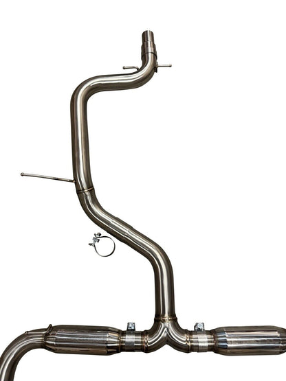 Polished Volkswagen VW Golf GTi 2.0T MK6 exhaust system by JackSpania Racing, turbo catback exhaust parts for MK6 models.