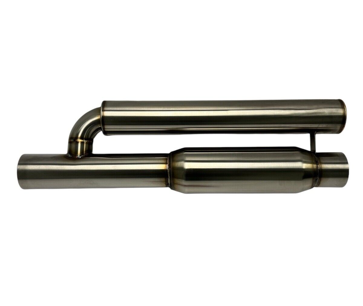 JackSpania Racing 2.5" and 3" Helmholtz style resonator muffler with wave cut design, durable 304 stainless steel exhaust part