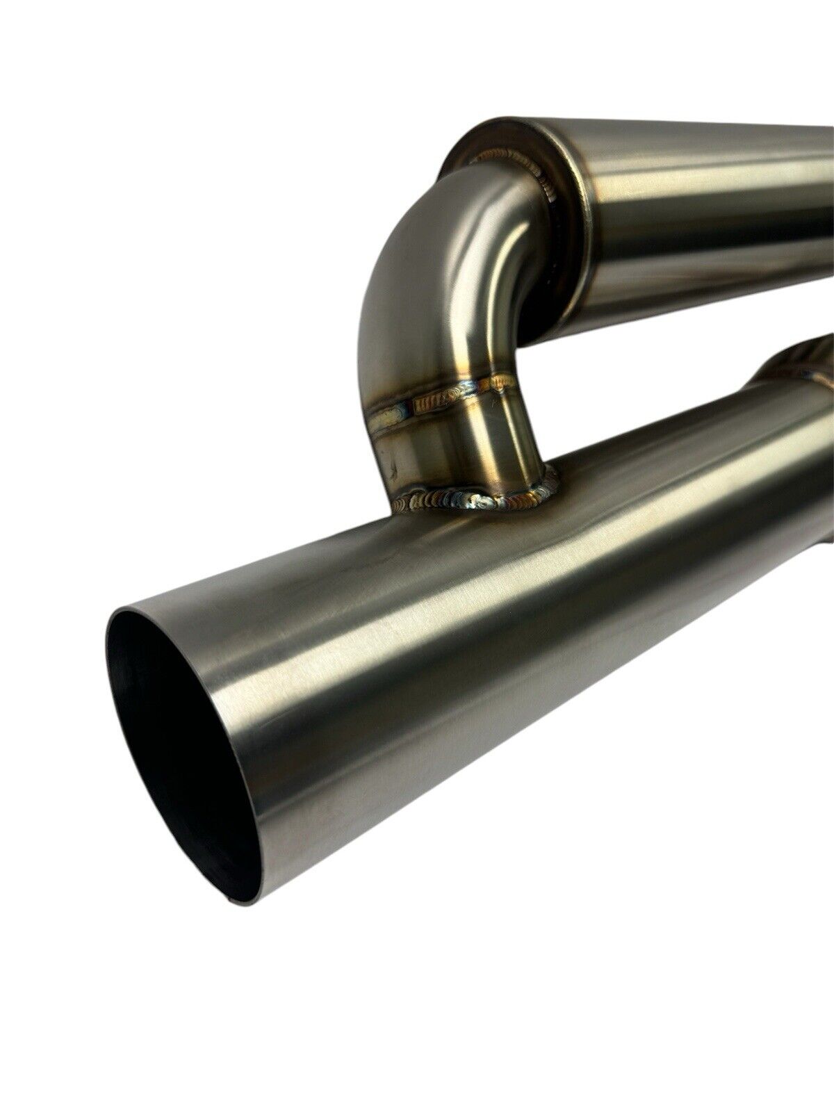 JackSpania Racing 2.5" 3" Inch Resonator Muffler Helmholtz Style Ultra Quiet Exhaust Pipe in stainless steel with wave cut design
