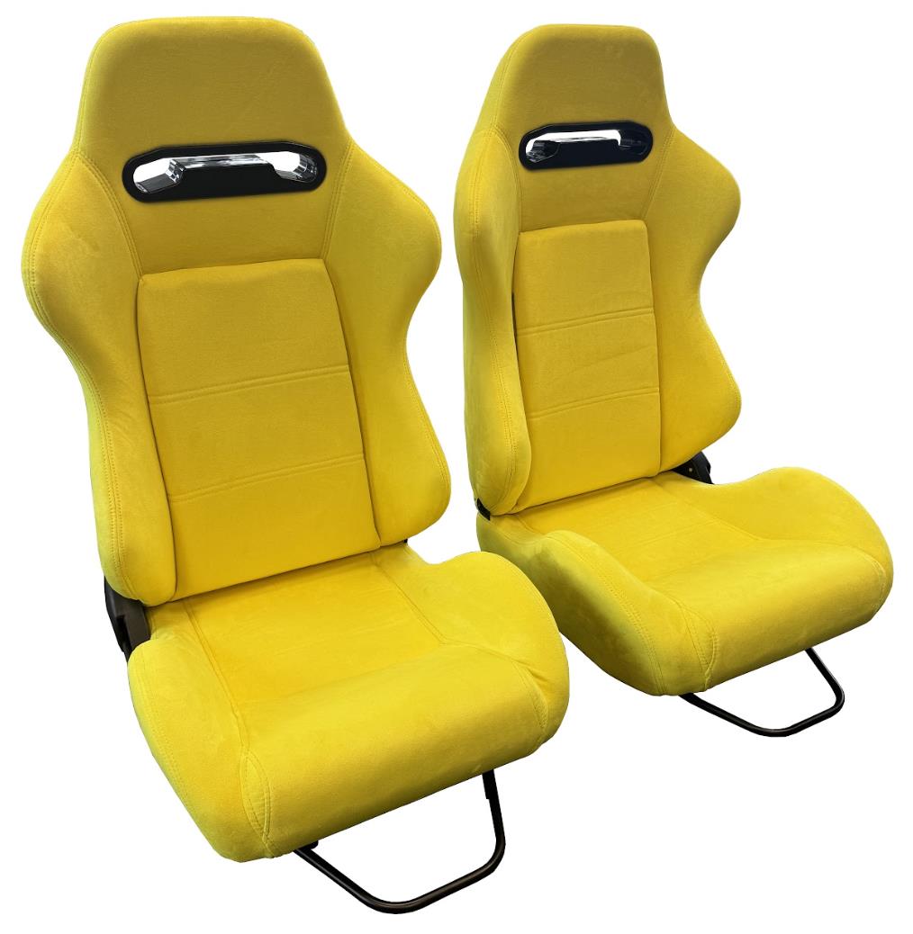 Reclinable slider seats for Recaro SR3 style Civic Integra DC2 EK9 EK EG ITR CTR by JackSpania Racing, showing adjustable seat mechanisms.
