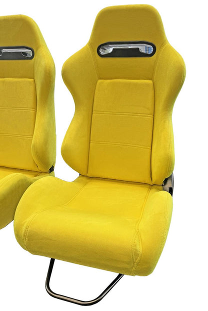 Reclinable slider seats for Recaro SR3 style Civic Integra DC2 EK9 EK EG ITR CTR by JackSpania Racing, showcasing adjustable seat bases.