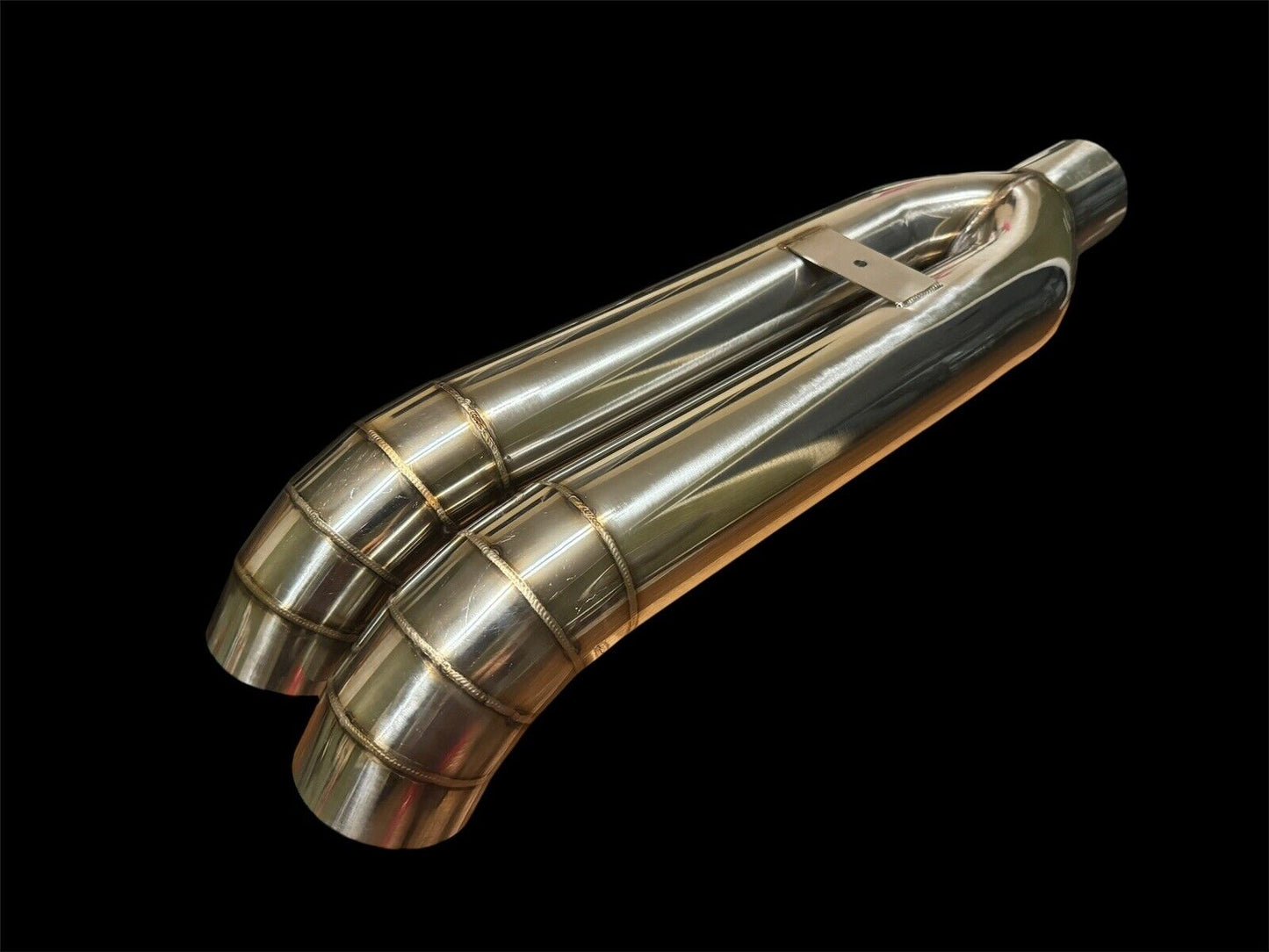 JackSpania Racing 3-inch stainless steel dual tip blastpipe with turn down pie cut design for exhaust system enhancement