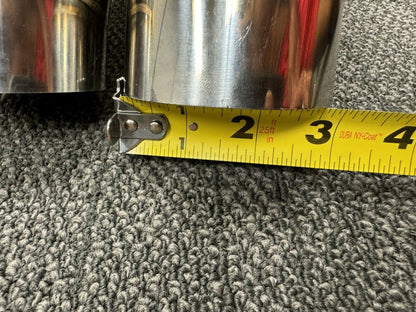 Dual tip stainless steel blastpipe exhaust part with 3-inch turn down pie cut design by JackSpania Racing.