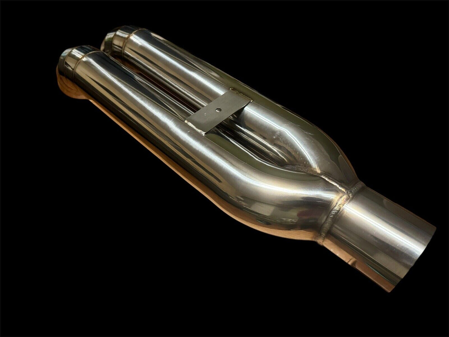 JackSpania Racing dual tip stainless steel blastpipe, 3-inch turn down exhaust pipe with pie cut design for race cars.