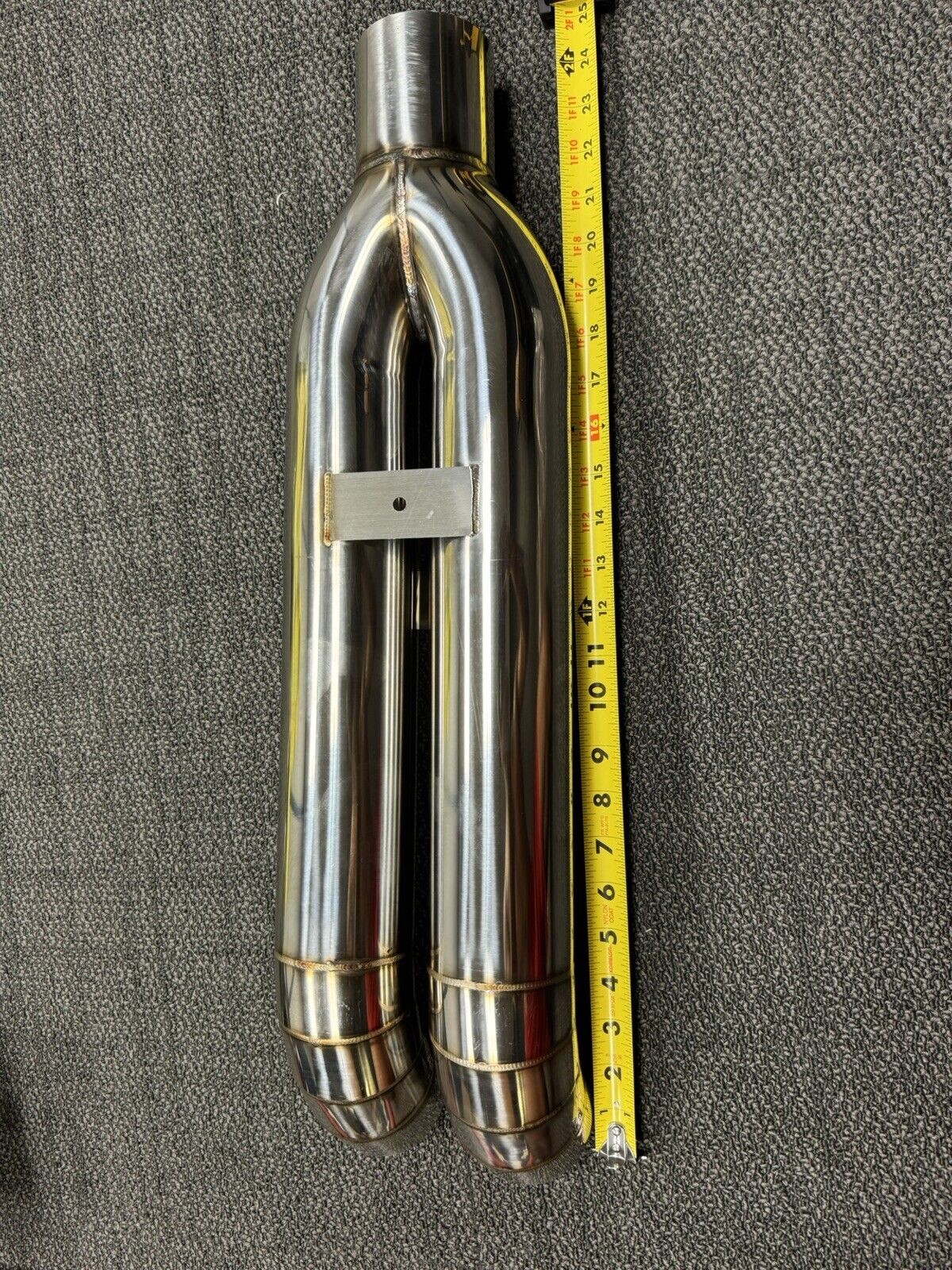 JackSpania Racing 3-inch stainless steel dual tip blast pipe with turn down and pie cut design for exhaust systems.