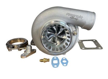 JackSpania Racing 6766 Journal Bearing Billet Wheel Turbo T3/T4 with V-band turbine housing and .82/.81 A/R for engine performance