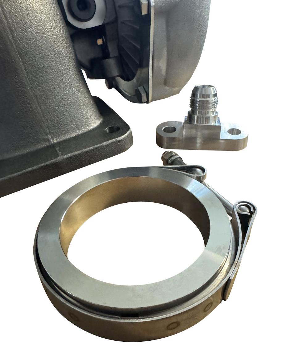 JackSpania Racing 6766 Journal Bearing Billet Wheel Turbo T3/T4 turbine housing with V-band, 0.81 A/R, for engine performance.