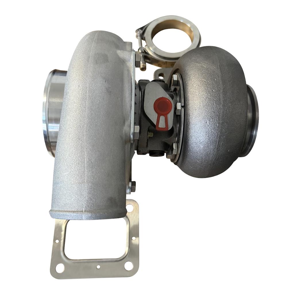 JackSpania Racing 6766 Journal Bearing Billet Wheel Turbo with T3/T4 .82/.81 A/R turbine housing and V-band clamp, engine parts.