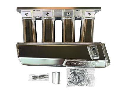 JackSpania Racing K Series sheet metal intake manifold for K20, K24, and K swap engines on Honda Civic EG EK DC CRX hatch.
