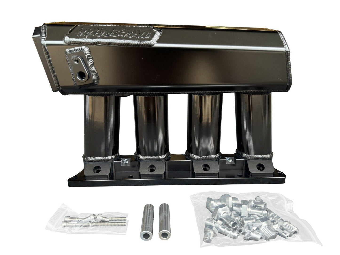 JackSpania Racing K Series sheet metal intake manifold for K20, K24, and K swap engines on Honda Civic EG EK DC2 hatch.