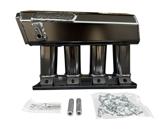JackSpania Racing K Series sheet metal intake manifold for K20, K24, and K swap engines on Honda Civic EG EK DC2 hatch.