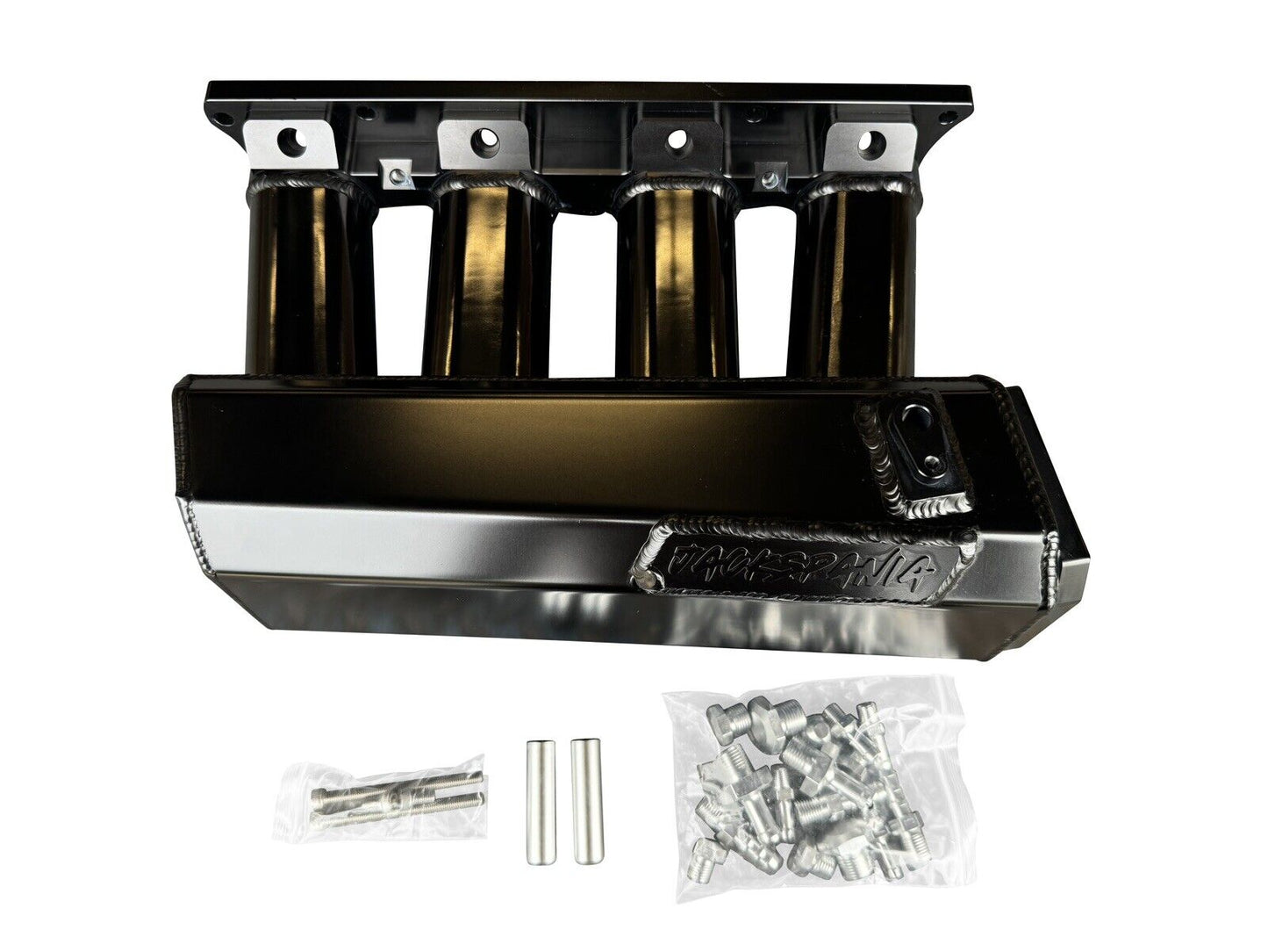 JackSpania Racing K Series sheet metal intake manifold for K20, K24, and K swap engines on Honda Civic EG EK DC CRX hatch.
