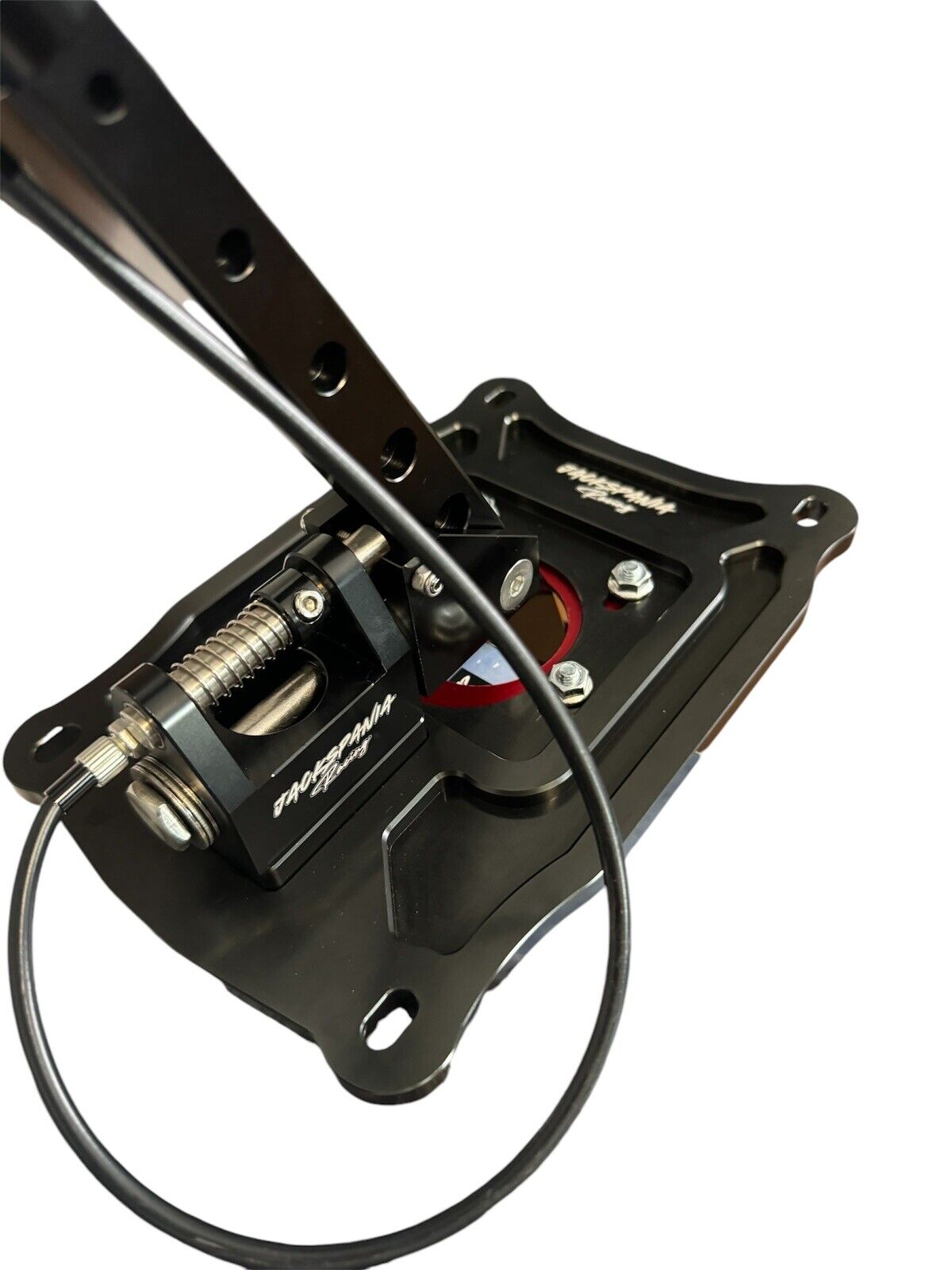 JackSpania Racing billet short shifter with lockout for Nissan 370Z Z34 transmission, featuring a sleek design and precise fit.