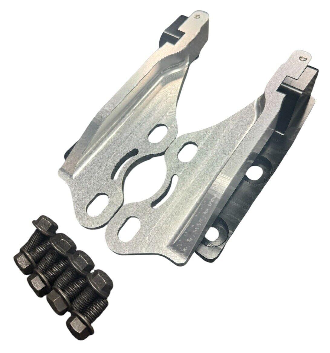 Billet quick hood hinge release latch bracket for Nissan 240SX S13 by JackSpania Racing, engine part with metal construction.