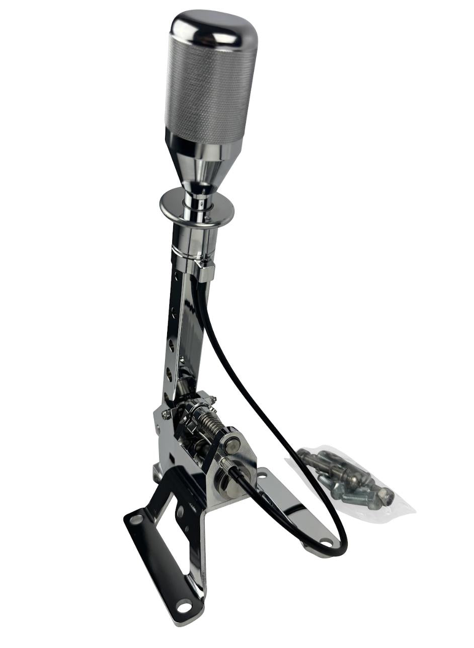 Polished billet race spec B Series D Series shifter box lockout for Integra and BMW transmission, by JackSpania Racing.