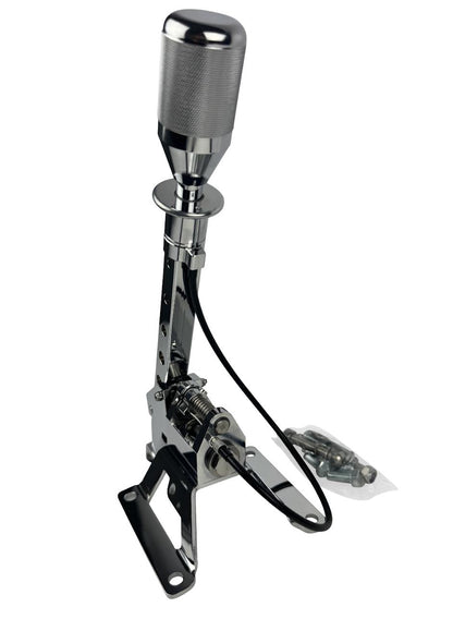 Polished billet race spec B Series D Series shifter box lockout for Integra and BMW transmission, by JackSpania Racing.