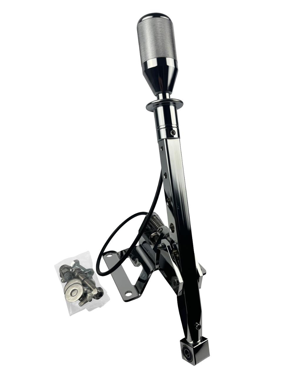 Polished billet race spec B Series D Series shifter box lockout for Integra and BMW transmission, by JackSpania Racing.