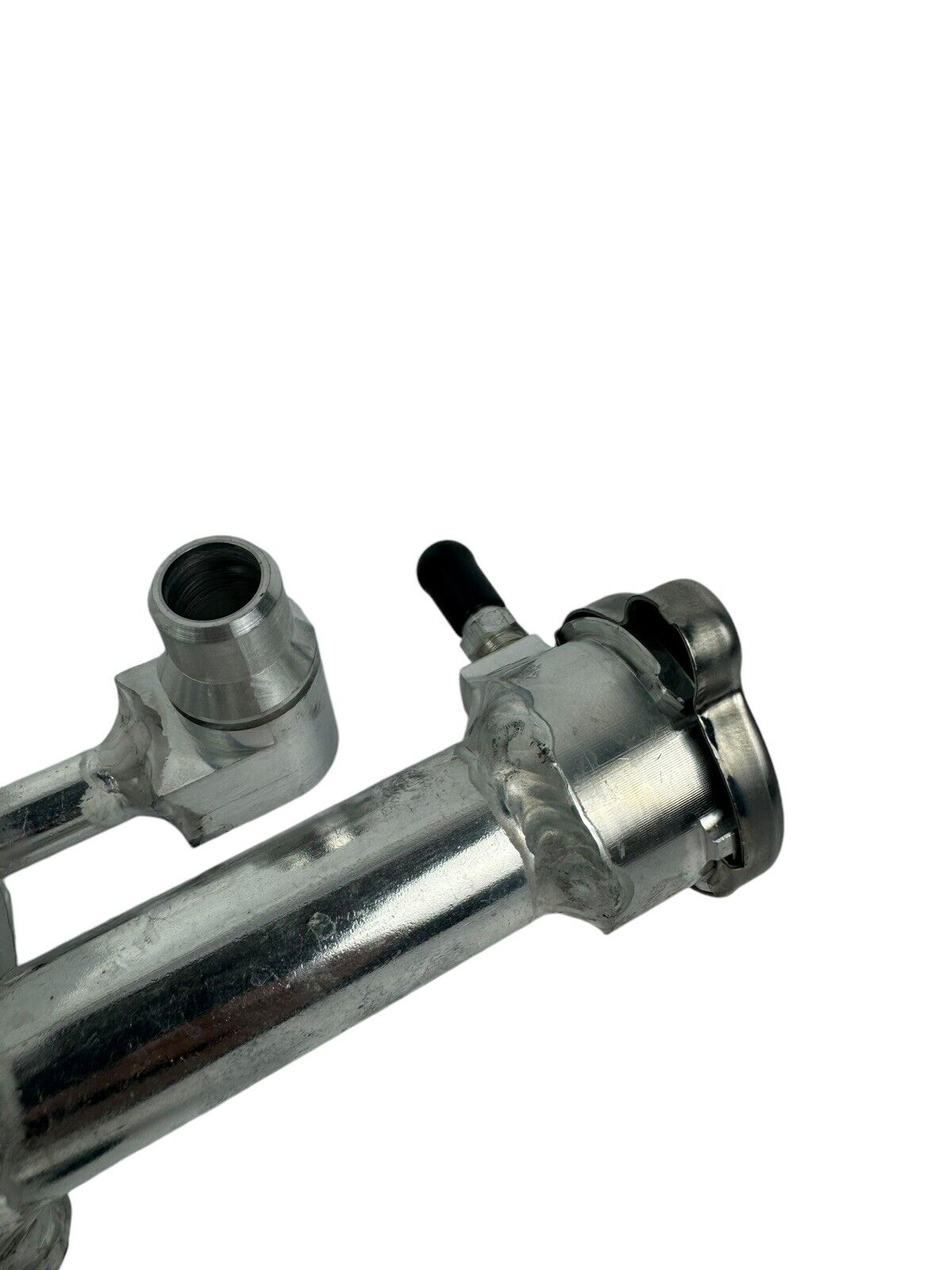 Aluminum coolant reservoir tank for BMW E46 E53 E83 models, compatible with 323i, 325i, 328i, 330i, by JackSpania Racing.