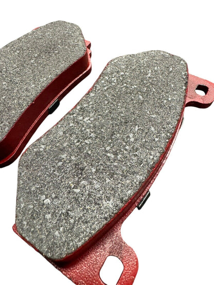 Set of 4 JackSpania Racing Super Street upgraded ceramic brake pads for interior use, designed for high-performance braking systems.