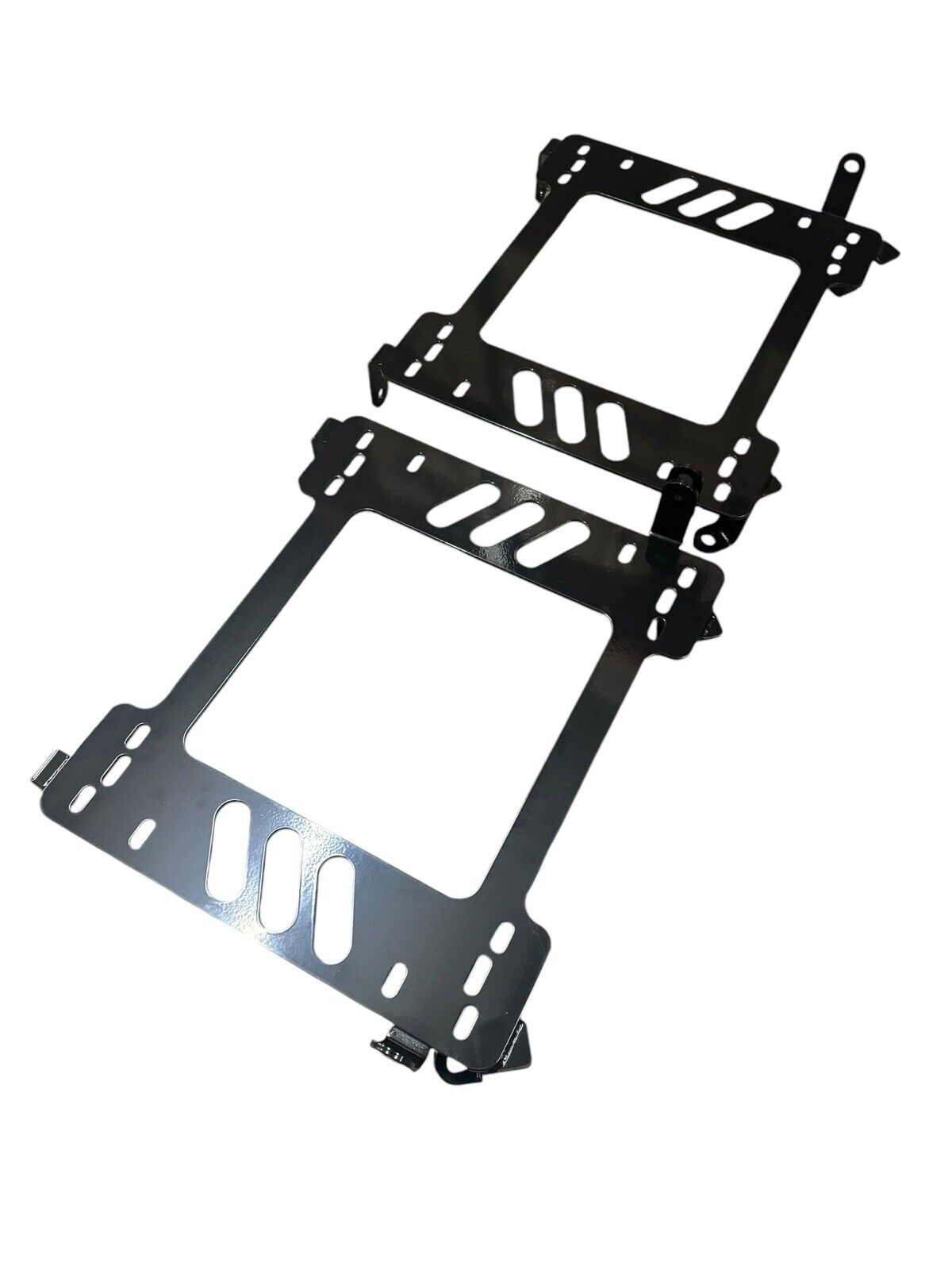 Steel seat base brackets for Honda Civic 06-11 Si, left and right rail mount brackets by JackSpania Racing, interior car part.
