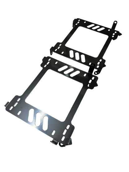 Steel seat base brackets for Honda Civic 06-11 Si, left and right rail mount brackets by JackSpania Racing, interior car part.