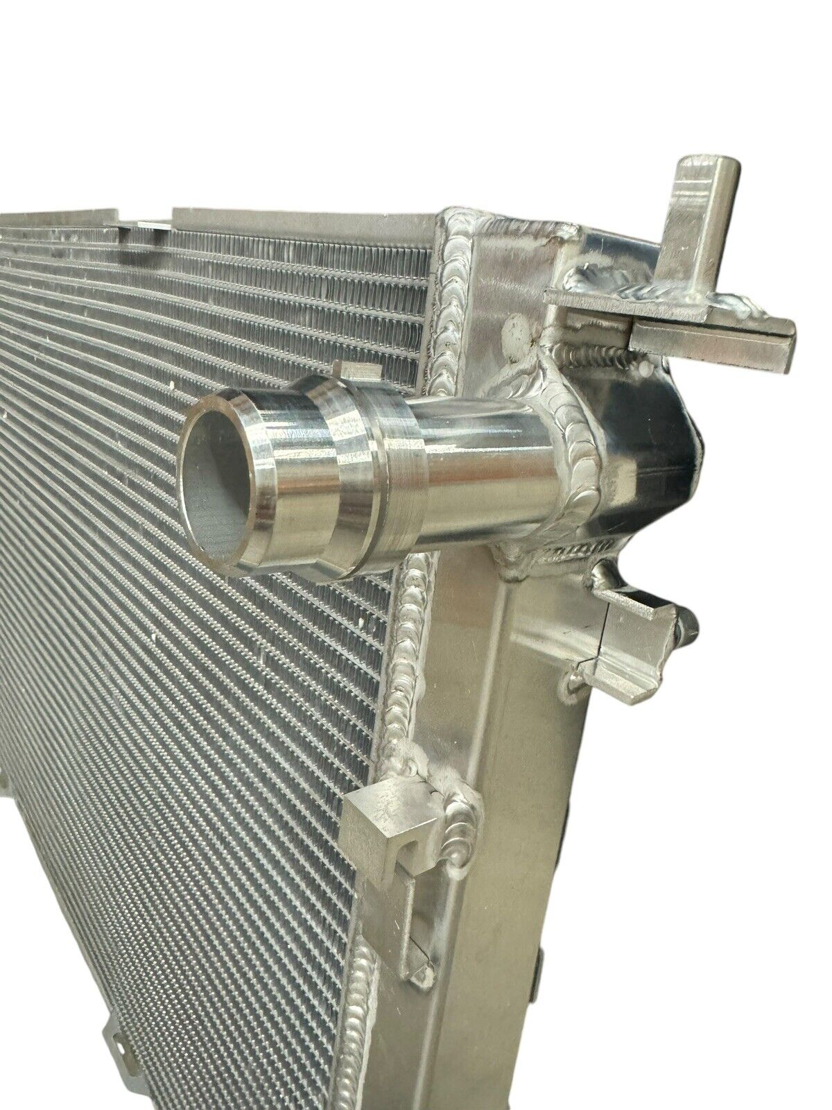 Aluminum heat exchanger radiator for Audi A4 A5 A6 Q5 B8 S4 S5 from JackSpania Racing, engine cooling part with fins and mounting points.