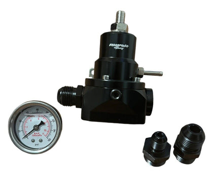 JackSpania Racing adjustable fuel pressure regulator gauge with E85 compatibility, 60-80 PSI, AN10 fitting for EFI bypass engine parts