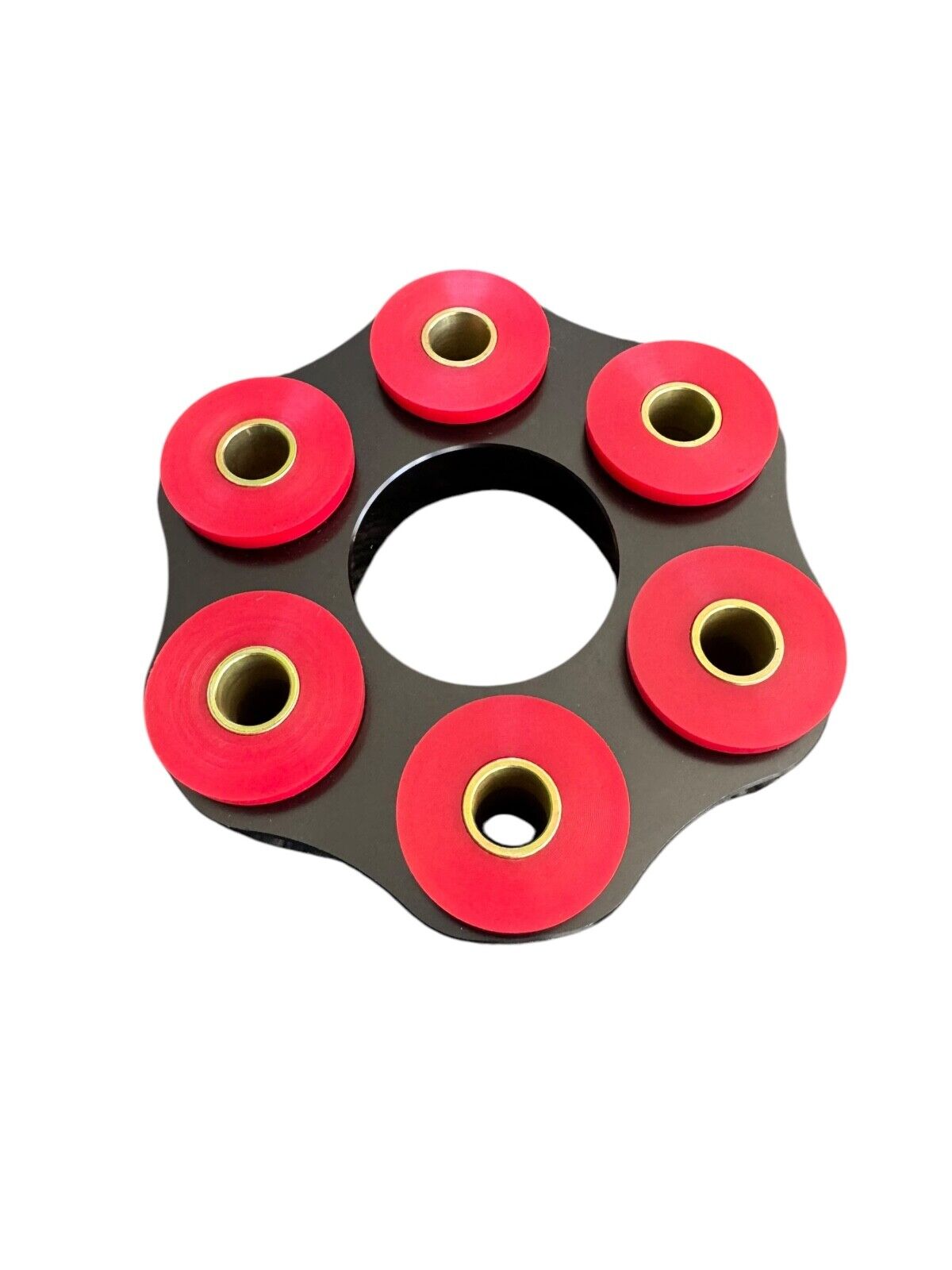 BMW E30, E36, E46 M3 transmission flex disc drive shaft mount with polyurethane, 96mm LK, 12mm drive shaft, JackSpania Racing.