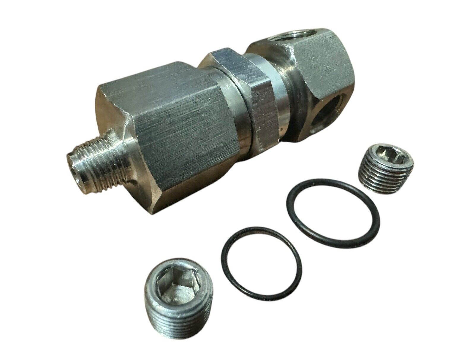 JackSpania Racing K Series oil pressure sensor adapter with 1/8 NPT threads for Honda K20 K24 engine parts.