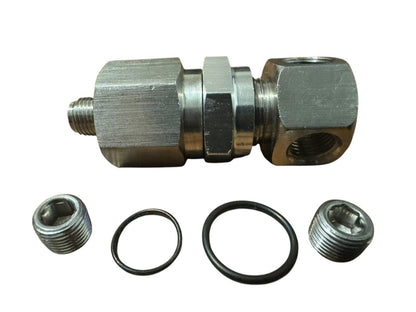 JackSpania Racing K Series Oil Pressure Sensor Adapter with 1/8NPT threads for Honda K20 and K24 engine parts.