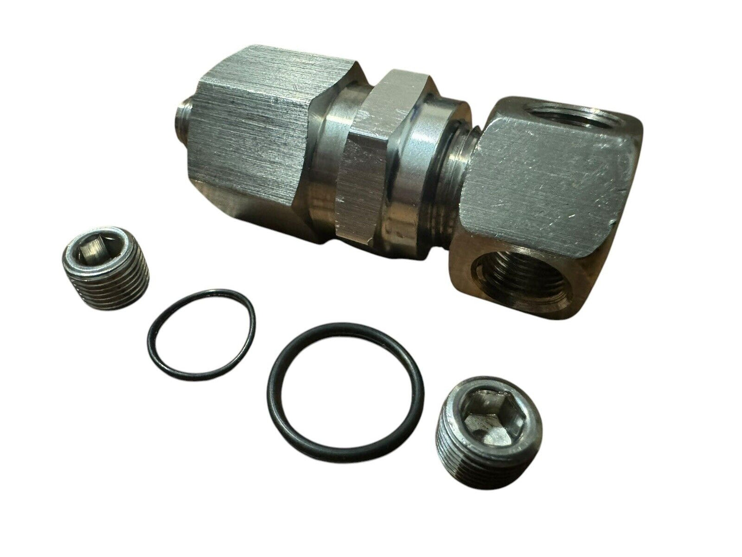 JackSpania Racing K Series Oil Pressure Sensor Adapter with 1/8NPT threads for Honda K20 and K24 engine parts.