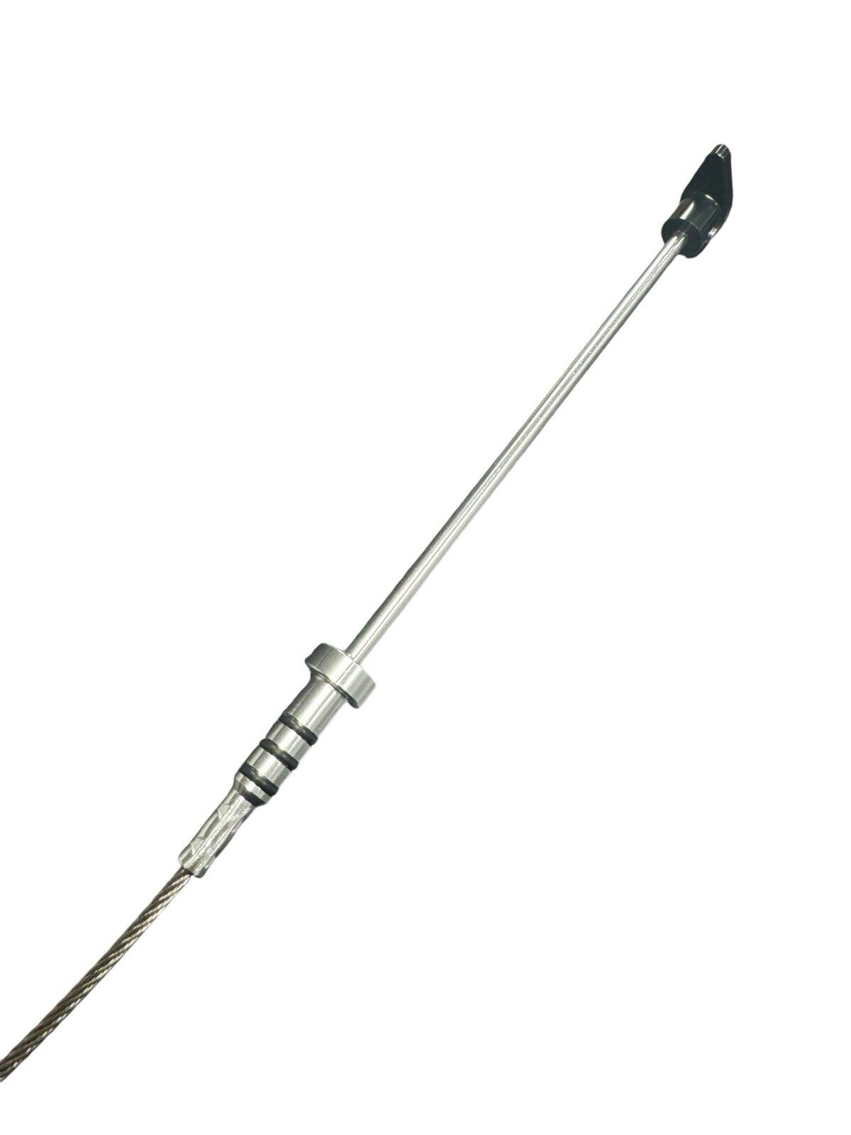 Billet B Series oil dipstick for Honda Acura B16 B18 VTEC engines, made by JackSpania Racing, showing the metal construction and markings.