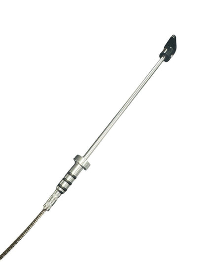 Billet B Series oil dipstick for Honda Acura B16 B18 VTEC engines, made by JackSpania Racing, showing the metal construction and markings.