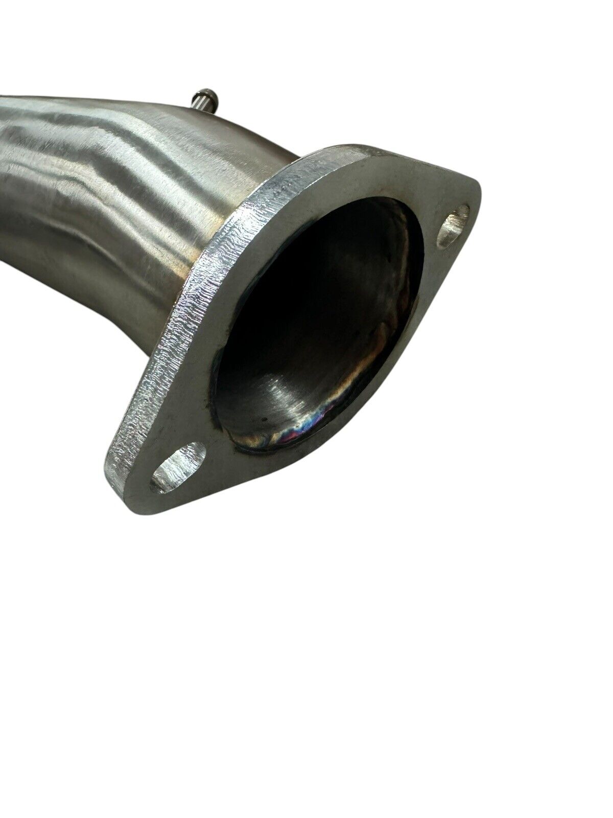 Stainless steel axle back exhaust for Hyundai Elantra GT 2018-2020 and i30 2017-2021 by JackSpania Racing, showing the polished exhaust tip.