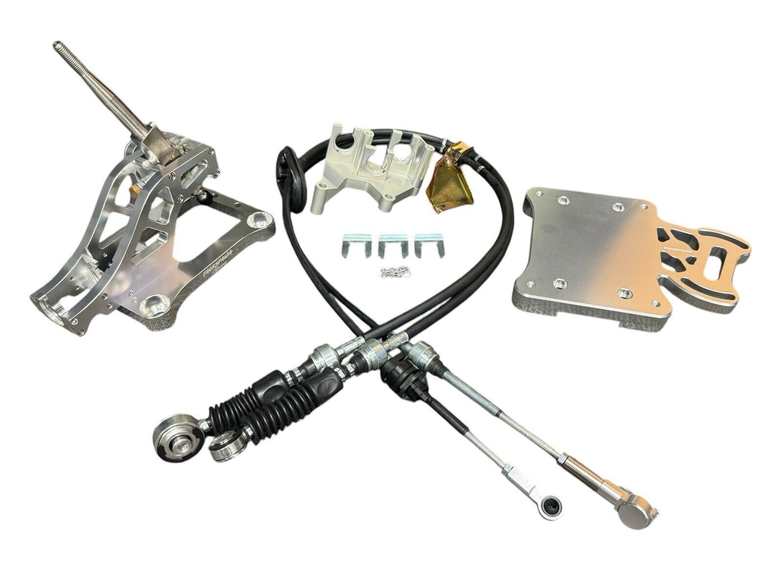 JackSpania Racing shifter shift box cables and trans staging plate for J Series J32 J35 J swap Honda Civic and Integra Si.