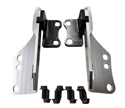 JackSpania Racing billet quick hood hinge release latch bracket for Nissan 240SX S14 engine hood, durable and precision-crafted.
