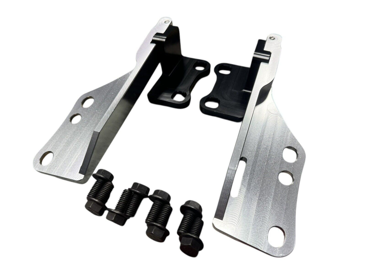 JackSpania Racing billet quick hood hinge release latch bracket for Nissan 240SX S14 engine hood, durable metal construction.
