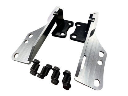 JackSpania Racing billet quick hood hinge release latch bracket for Nissan 240SX S14 engine hood, durable metal construction.