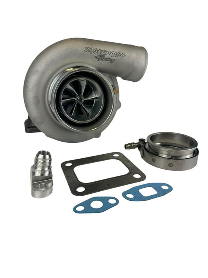 JackSpania Racing billet wheel turbo turbine housing T3/T4 V-band for engine, compatible with PTE 900HP, model 6466 Gen 2.