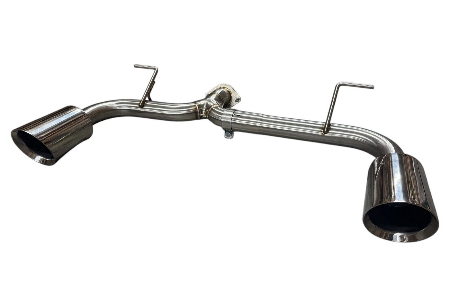Pair of 2.5-inch steel axle back exhaust dual wall tips for Subaru and Toyota 2022+ BRZ and GR86 by JackSpania Racing.
