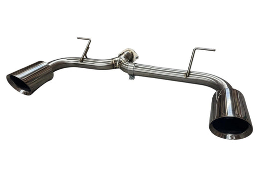 Pair of 2.5-inch steel axle back exhaust dual wall tips for Subaru and Toyota 2022+ BRZ and GR86 by JackSpania Racing.