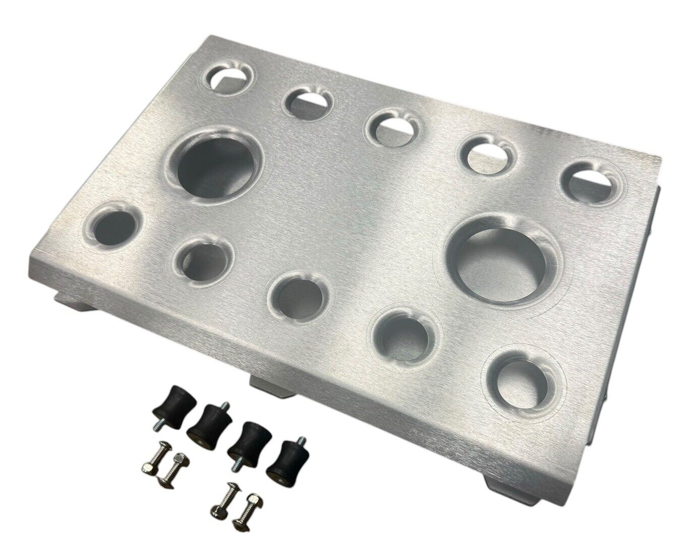 JackSpania Racing ECU PDM accessory mount tray with shock absorbers for Honda engines, universal fit, durable engine parts.