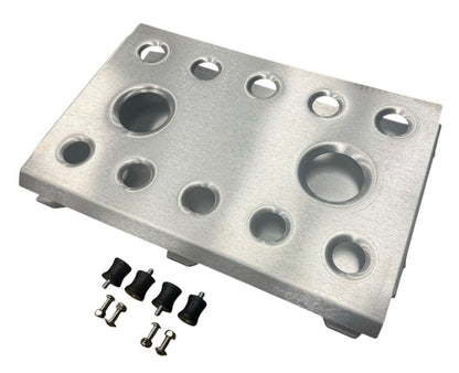 JackSpania Racing ECU PDM accessory mount tray with shock absorbers for Honda engines, universal fit, durable engine parts.