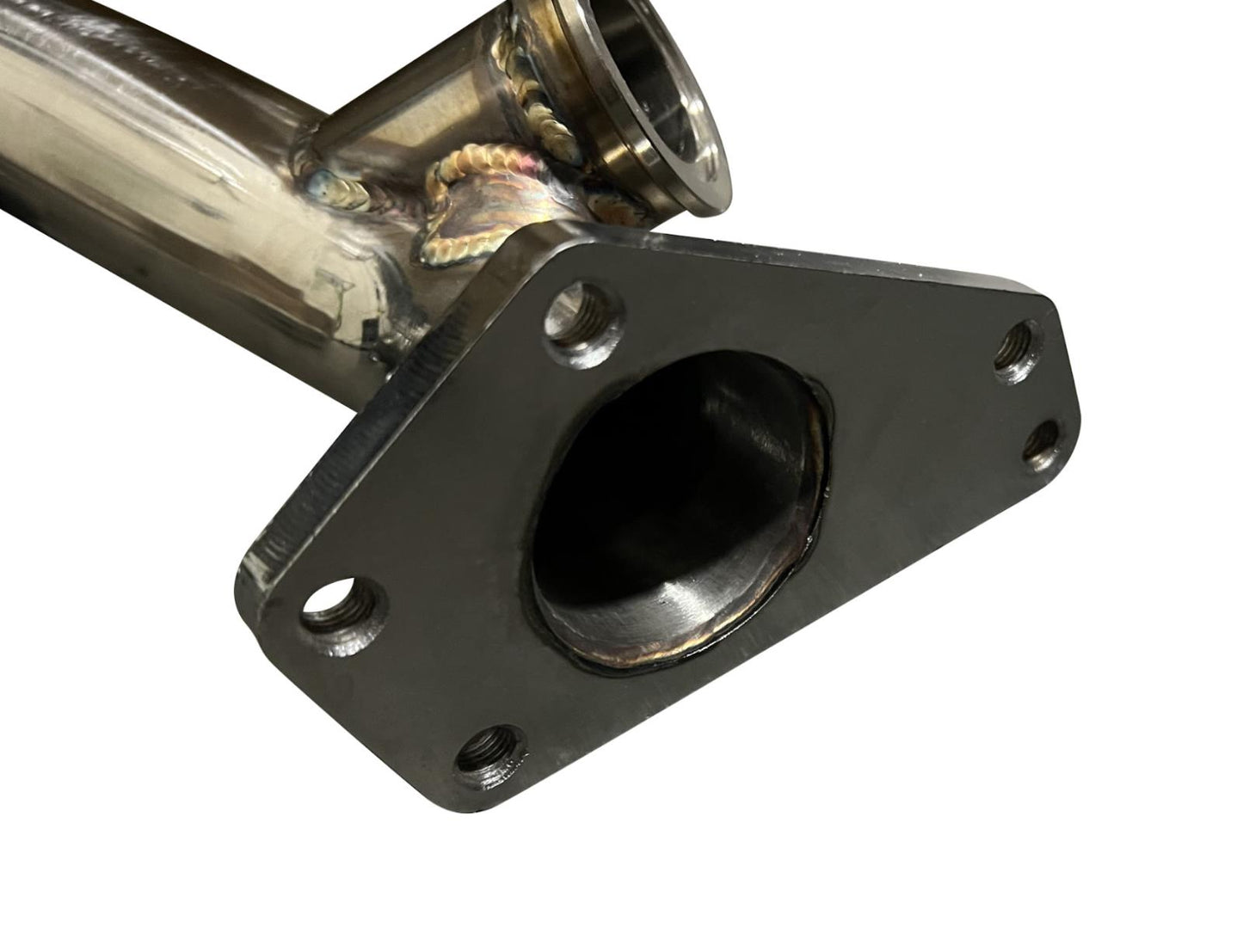 JackSpania Racing external wastegate up pipe dump tube for Subaru Legacy and Outback exhaust parts, 3-bolt connection.